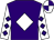Purple, white diamond, white sleeves, purple diamonds, purple & white quartered cap (Miss Ann Marie Dunne)