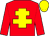 Red, yellow cross of lorraine, yellow cap (All The T's Syndicate)