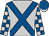 Silver, royal blue crossed sashes, checked sleeves, royal blue cap, silver peak (Tni Racing Trust (nom: Mr S Naidoo))