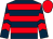 Dark blue, red hoops, chevrons on sleeves, red cap (Royale Racing Syndicate)