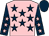 Pink, dark blue stars, dark blue sleeves, pink stars, dark blue cap (N Hodge & I Hodge)
