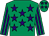 Emerald green, purple stars, striped sleeves and stars on cap (A Marsh, D Hill, I Dodds-smith & A Kin)
