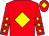 Red, yellow diamond on body and cap, red sleeves, yellow stars (Park Farms Racing Syndicate 1)