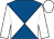 Royal blue and white diabolo, white sleeves and cap (Kim Bailey Racing Partnership Viii)