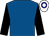 Royal blue, black sleeves, white cap, blue hoop (Three Jolly Farmers)