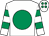 White, emerald green disc, hooped sleeves, white cap, emerald green spots (Rochford McGinley Partnership)