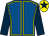 Royal blue, yellow seams, dark blue sleeves, yellow cap, dark blue star (Mutoondresdashorse Partnership)