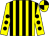 Yellow and black stripes, yellow sleeves, black spots, quartered cap (Mr Keith Dilworth)