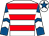 White, red hoops, royal blue and white chevrons on sleeves, white cap, royal blue star (Tykes And Terriers Racing Club)