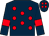 Dark blue, red spots, armlets and spots on cap (Miss C R Holmes)