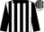 White, black stripes, collar and sleeves, striped cap (Messrs G Wolf, Clinton Lines & M C Janse Van Rensb)