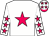 White, cerise star, white sleeves, cerise stars, white cap, cerise stars and peak (Mrs A Snyman & Mr I Snyman)