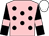 Pink, black spots, black sleeves, pink armlets, white cap (Mr Don Cantillon)