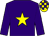 Purple, yellow star, yellow & purple check cap (Mrs C B Walsh)