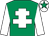 Emerald green, white cross of lorraine & sleeves, white cap, emerald green star (Is That All Syndicate)