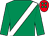 Emerald green, white sash, red cap, emerald green spots (Kevin F O'Donnell)