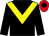 Black, yellow chevron, red cap, black diamond (J J Sheedy)