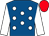 Royal blue, white spots and sleeves, red cap (Robert Gibbons (belle De Lawers))