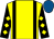 Yellow, black braces, black sleeves, yellow diamonds, royal blue cap (Mrs Cherry Steel & Mrs G B Walford)