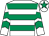 White & emerald green hoops, emerald green chevrons on sleeves, emerald green star on cap (Mrs Catherine Holden)