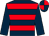 Dark blue, red hoops, dark blue sleeves, quartered cap (Mrs J A Brooke)