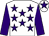 White, purple stars, sleeves and star on cap (Holleyhead, Ross, White & Johnston)