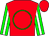 Red, green circle, white stripe on green sleeves, red cap (Carlo De Thomasi)