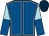Royal blue, light blue seams, light blue and royal blue halved sleeves, dark blue cap (The Seekers)