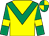 Yellow, emerald green chevron, emerald green sleeves, yellow armlet, yellow & emerald green quartered cap (K Thornton & Richard W Walsh)