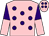 Pink, purple spots, purple and pink halved sleeves (Professor Albert Agro)