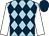 Light Blue and Dark Blue diamonds, White sleeves, Dark Blue cap (M Ingram)