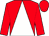 Red and white triangular thirds, red sleeves (Deborah Khaleel)