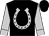 Black, silver horseshoe and cuffs on silver sleeves (Fitch Racing Stable Llc)