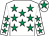 White, emerald green stars, white cap, emerald green star (Johnson, Thornton, Thwaites)