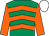 Emerald green, orange chevrons and sleeves, white cap (Boragh Stud Syndicate)