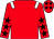 Red, white epaulets, red sleeves, black stars and stars on cap (Mr Chris Pugsley)