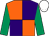 ORANGE and PURPLE (quartered), EMERALD GREEN sleeves, WHITE cap (Morley, Reynolds & Watkins)