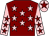 Maroon, pink stars, pink sleeves, maroon stars, pink cap, maroon star (Baker, Hensby, Longden, Baker)