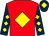 Red, yellow diamond, dark blue sleeves, yellow diamonds, dark blue cap, yellow diamond (Mr A Cooke & Mr K McCabe)