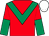 Red, emerald green chevron, halved sleeves, white cap (Mr Fergal O'brien)