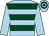 Light blue, dark green hoops, light blue sleeves (Mr Nigel E M Jones)