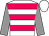 White and cerise hoops, grey sleeves, white cap (Mr Graham Bester)