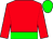 Red, green belt, green band on sleeves, green cap (Sumaya U S Stable)