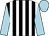 Black and white stripes, light blue sleeves and cap (Mr P G Atkinson)