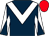 Dark blue, white chevron, diabolo on sleeves, red cap (Cubomania Syndicate)
