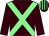 Brown, light green cross sashes, striped cap (Mrs W Harney)