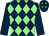 Dark blue and light green diamonds, dark blue sleeves (Wells House Racing)