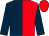 DARK BLUE and RED (halved), DARK BLUE sleeves, RED cap (Burnham P & D Ltd)