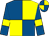 Royal blue and yellow (quartered), royal blue sleeves, yellow armlets (Gold & Blue Limited)