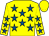 Yellow, royal blue stars, yellow cap (Pearl Bloodstock Ltd)